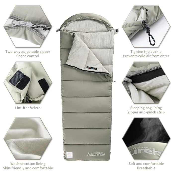 Naturehike M180 Sleeping Bag Ultralight Winter Spliceable Hooded Sleeping Bag - Image 4