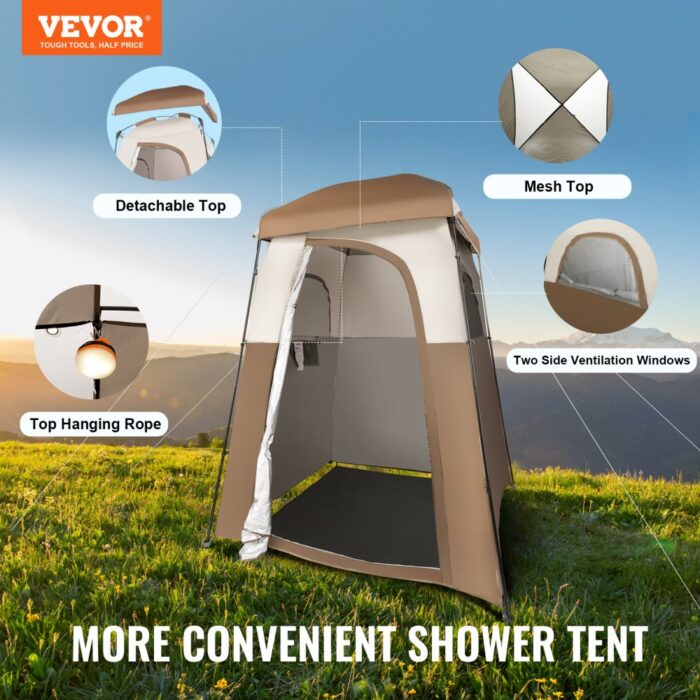 VEVOR Camping Shower Tent, 66" x 66" x 87" - Image 2