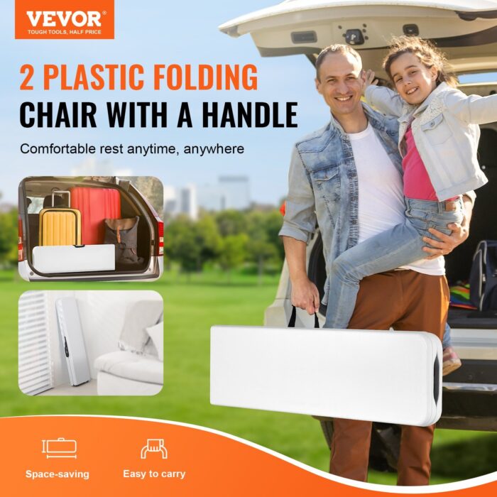 VEVOR 6FT Plastic Folding Bench - 2 Pack - Image 2